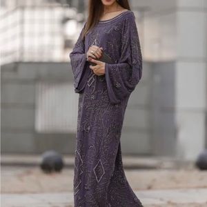 NEW ZARA WOMAN EMBROIDERED BEADED TUNIC DRESS PERPLE SZ M-L